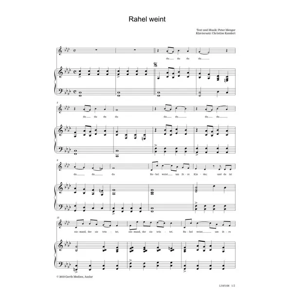 Produktbild des Artikels Rahel weint (Noten - Download)