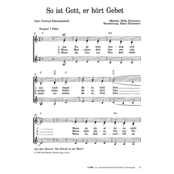 Produktbild des Artikels So ist Gott, er hört Gebet (Noten - Download)