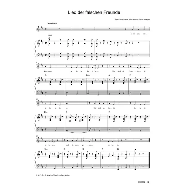 Produktbild des Artikels Lied der falschen Freunde (Noten - Download)