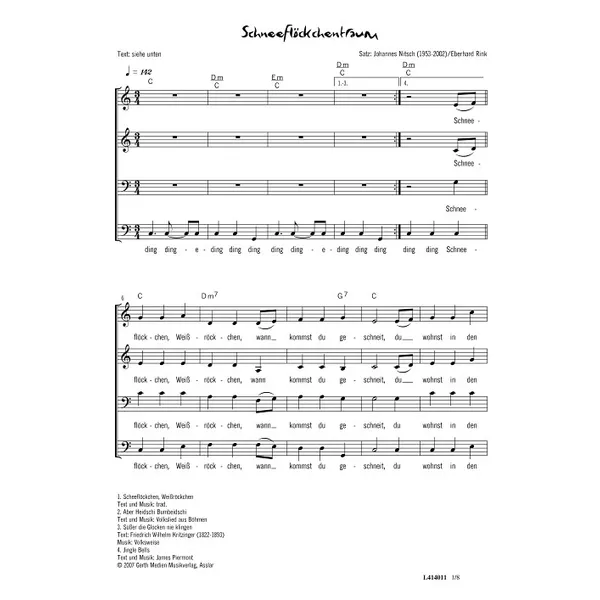 Produktbild des Artikels Schneeflöckchentraum (Noten - Download)
