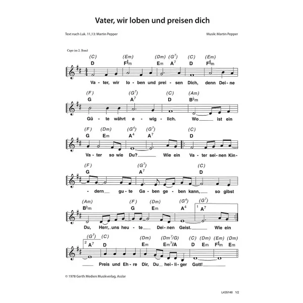 Produktbild des Artikels Vater, wir loben und preisen dich (Noten - Download)