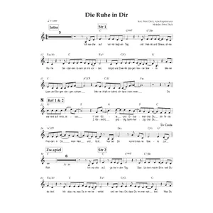Produktbild des Artikels Die Ruhe in dir (Noten - Download)