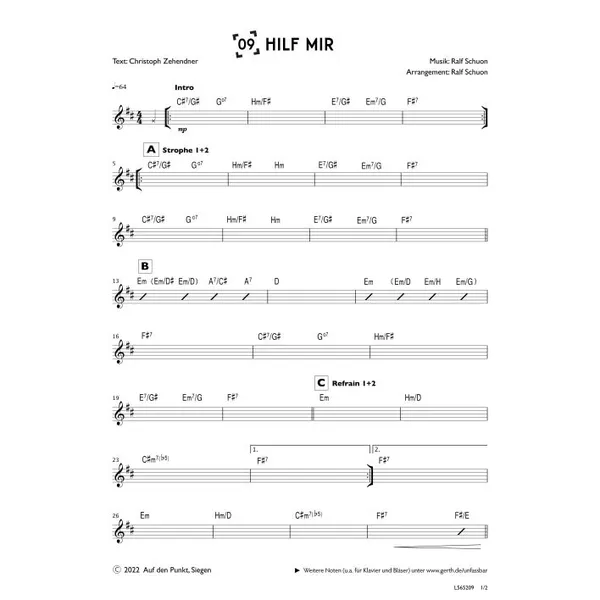 Produktbild des Artikels Hilf mir (Bandsheet) (Noten - Download)