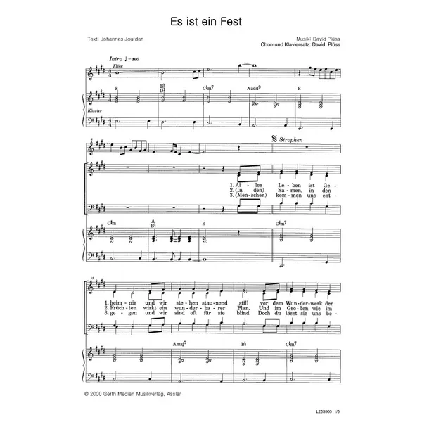 Produktbild des Artikels Es ist ein Fest (Noten - Download)