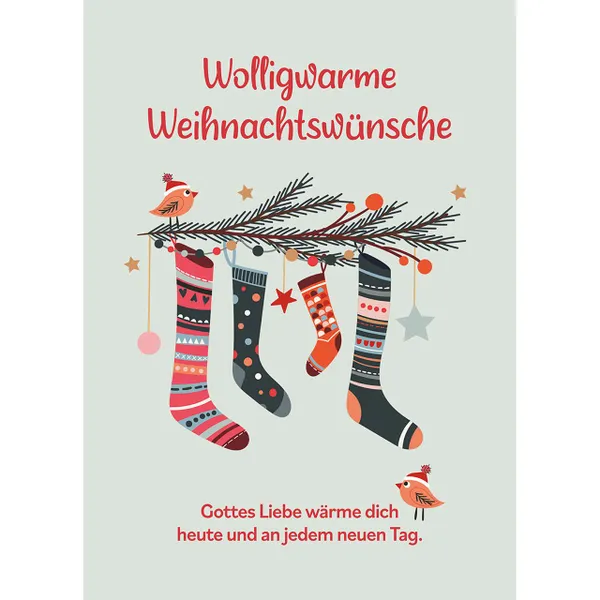 Produktbild des Artikels Fensterbild-Postkarten: Wolligwarme Weihnachtswünsche, 4 Stück (Schreibwaren)