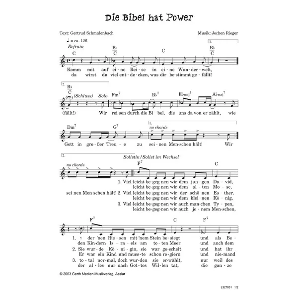Produktbild des Artikels Die Bibel hat Power (Noten - Download)