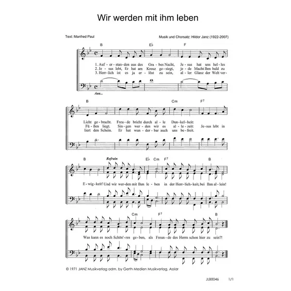 Produktbild des Artikels Wir werden mit ihm leben (Noten - Download)