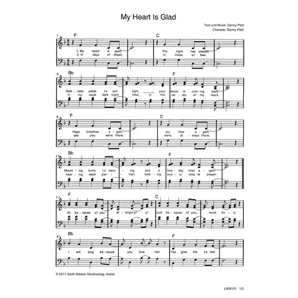 Produktbild des Artikels My Heart Is Glad (Noten - Download)