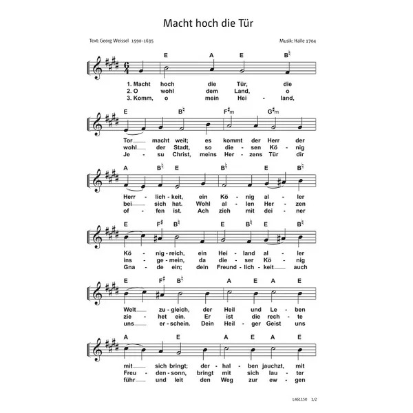 Produktbild des Artikels Macht hoch die Tür (Noten - Download)