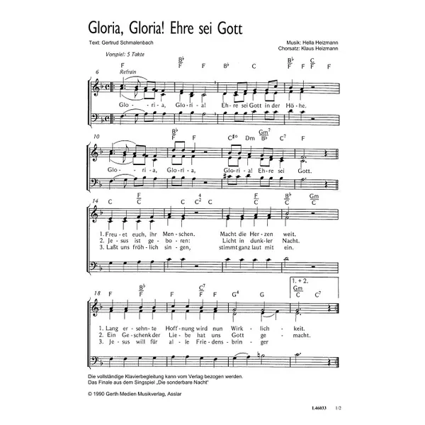 Produktbild des Artikels Gloria! Ehre sei Gott (Noten - Download)