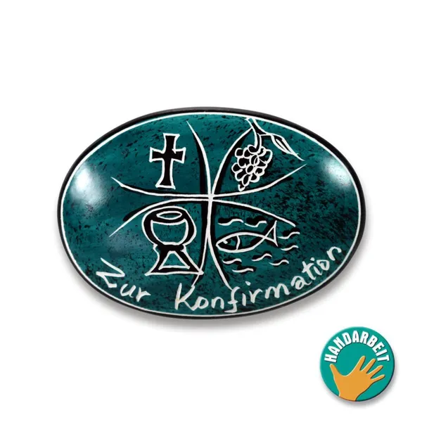 Produktbild des Artikels Handschmeichler "Zur Konfirmation"  Speckstein grün ()