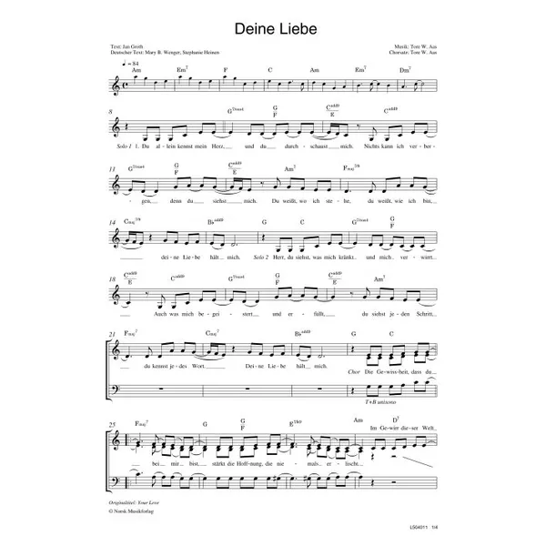 Produktbild des Artikels Deine Liebe (Noten - Download)