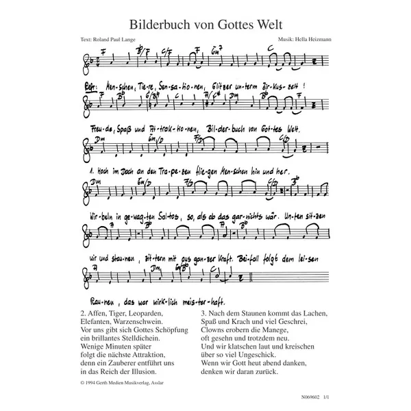 Produktbild des Artikels Bilderbuch von Gottes Welt (Noten - Download)