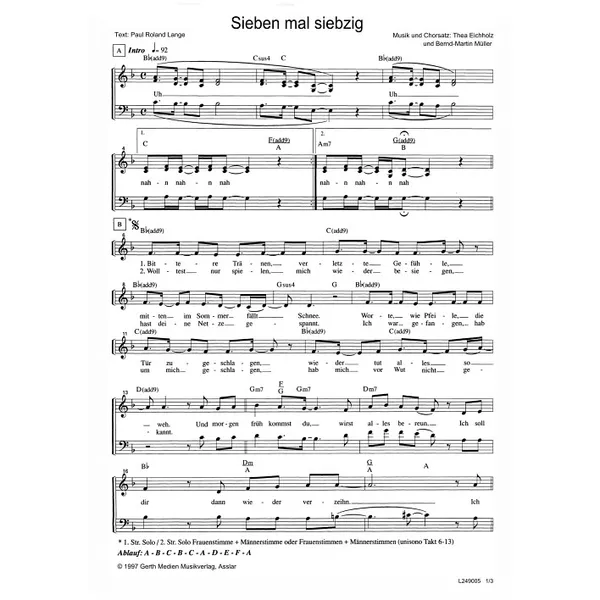 Produktbild des Artikels Sieben mal siebzig (Noten - Download)