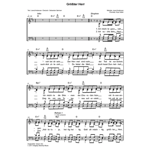 Produktbild des Artikels Größter Herr (Noten - Download)