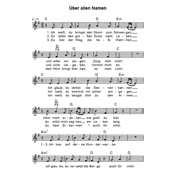 Produktbild des Artikels Über allen Namen (Noten - Download)