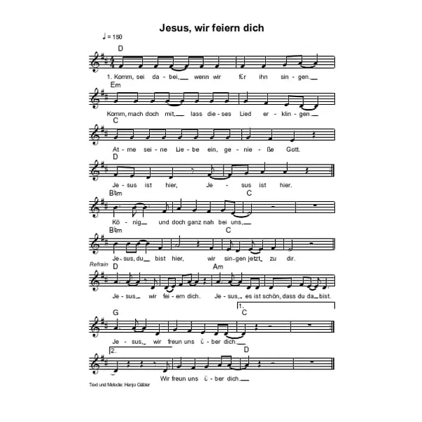 Produktbild des Artikels Jesus wir feiern dich (Noten - Download)