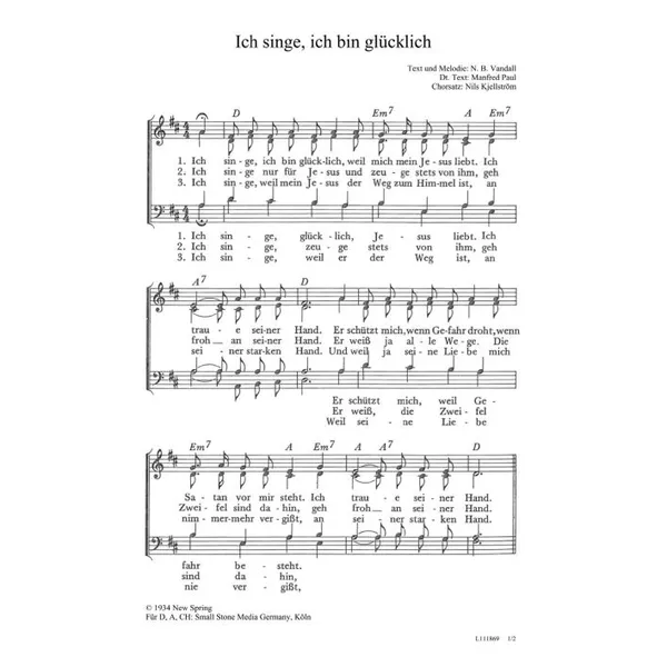 Produktbild des Artikels Ich singe, ich bin glücklich (Noten - Download)