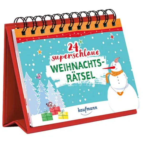 Produktbild des Artikels 24 superschlaue Weihnachtsrätsel - Adventskalender (Buch - Spiralbindung)