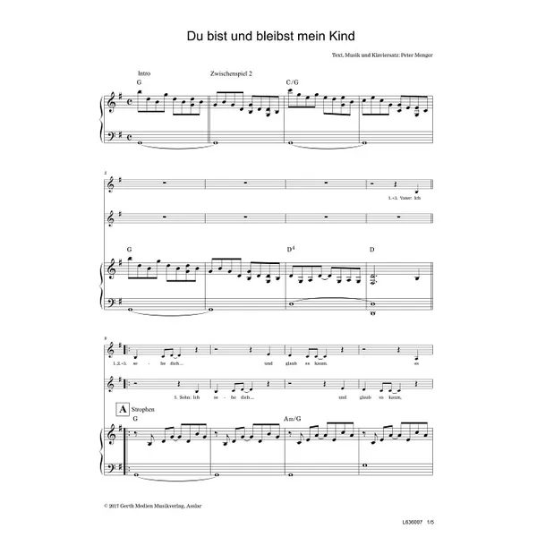 Produktbild des Artikels Du bist und bleibst mein Kind (Noten - Download)