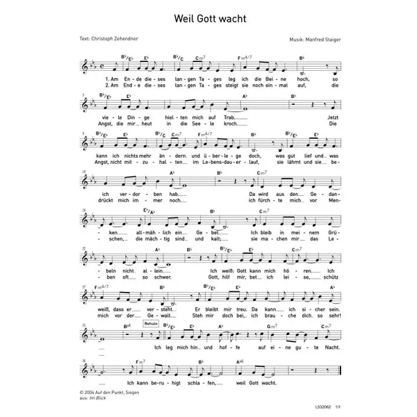 Produktbild des Artikels Weil Gott wacht (Noten - Download)