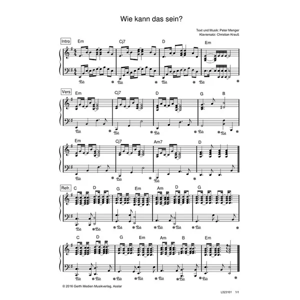 Produktbild des Artikels Wie kann das sein (Noten - Download)
