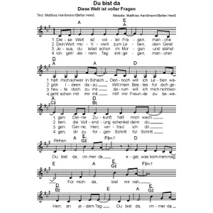 Produktbild des Artikels Du bist da (Noten - Download)