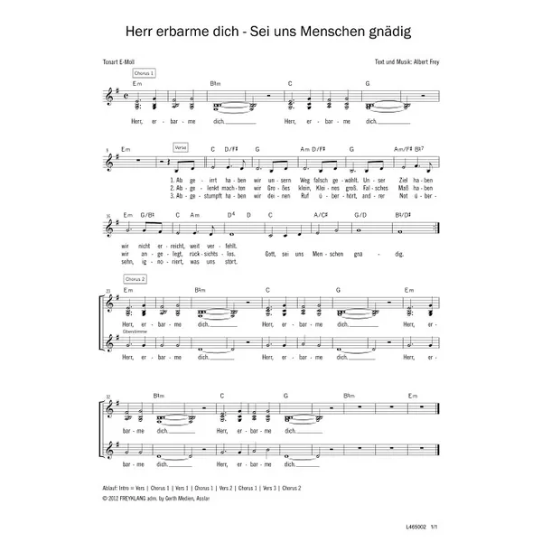 Produktbild des Artikels Herr erbarme dich/Sei uns Menschen gnädig (Noten - Download)