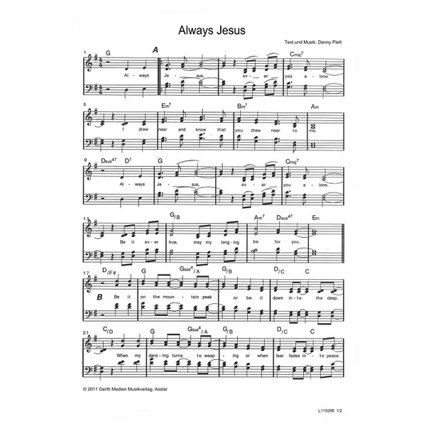 Produktbild des Artikels Always Jesus (Noten - Download)