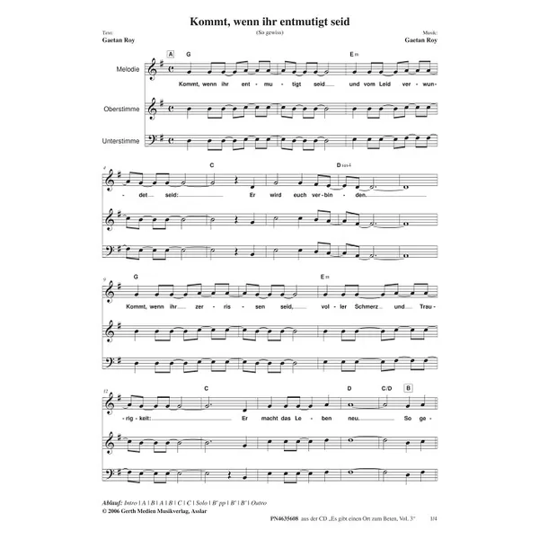 Produktbild des Artikels So gewiss (Noten - Download)