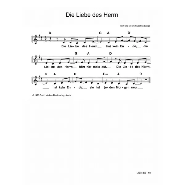 Produktbild des Artikels Die Liebe des Herrn (Noten - Download)