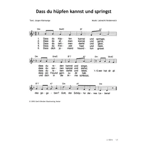 Produktbild des Artikels Dass du hüpfen kannst und springst (Noten - Download)