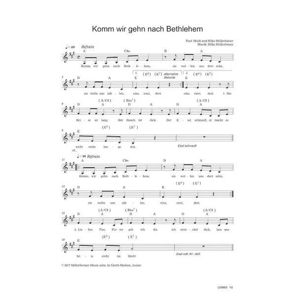 Produktbild des Artikels Komm wir gehn nach Bethlehem (Noten - Download)