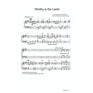 Produktbild des Artikels Worthy is the Lamb (Noten - Download)