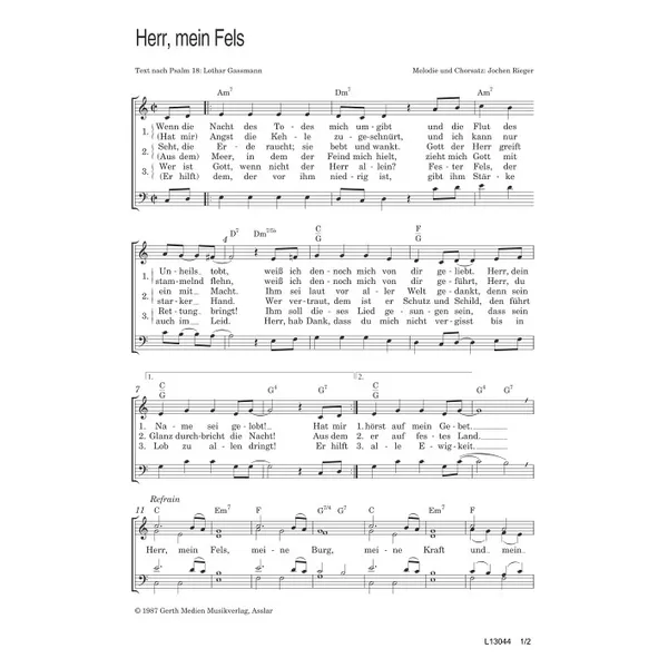 Produktbild des Artikels Herr, mein Fels (Noten - Download)
