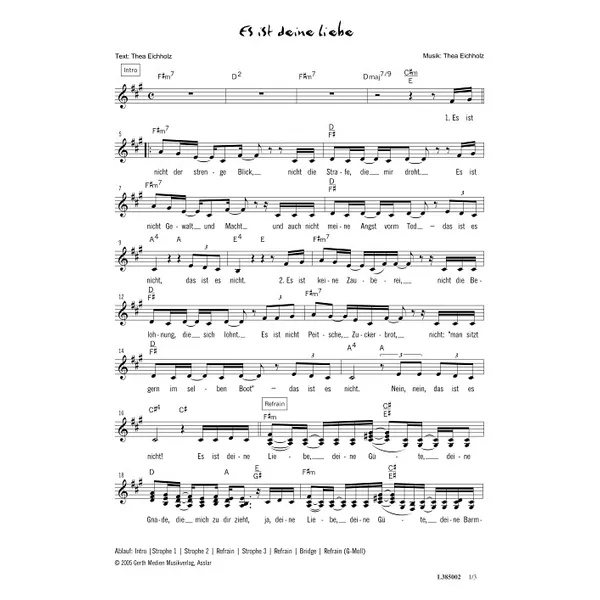 Produktbild des Artikels Es ist deine Liebe (Noten - Download)