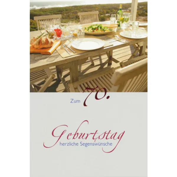 Produktbild des Artikels Faltkarten 70. Geburtstag - 5 Stück (Schreibwaren)