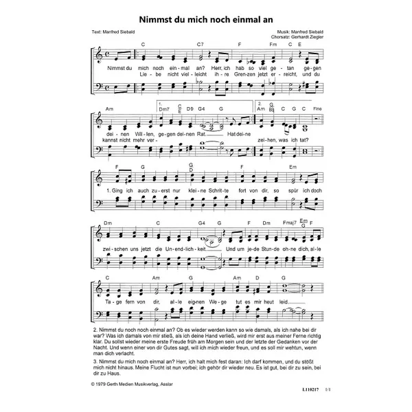 Produktbild des Artikels Nimmst du mich noch einmal an (Noten - Download)