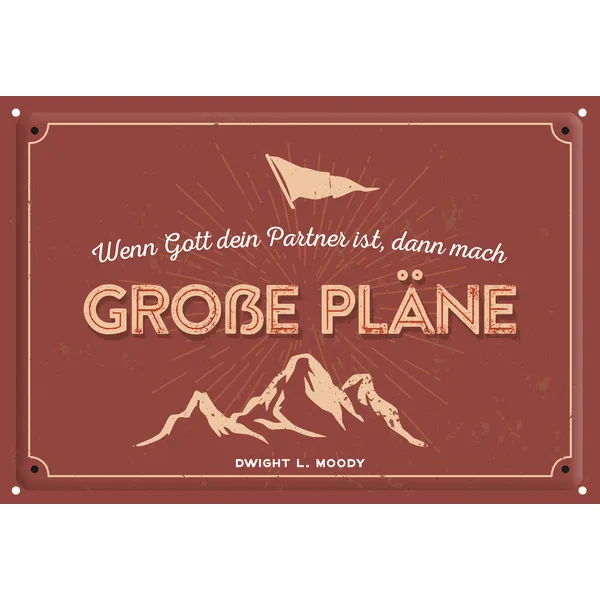 Produktbild des Artikels Metallschild "Wenn Gott dein Partner ist" ()