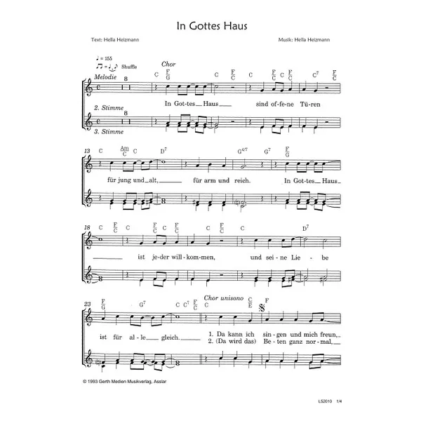 Produktbild des Artikels In Gottes Haus (Noten - Download)