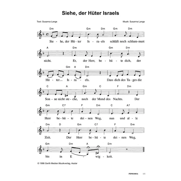 Produktbild des Artikels Siehe, der Hüter Israels (Noten - Download)