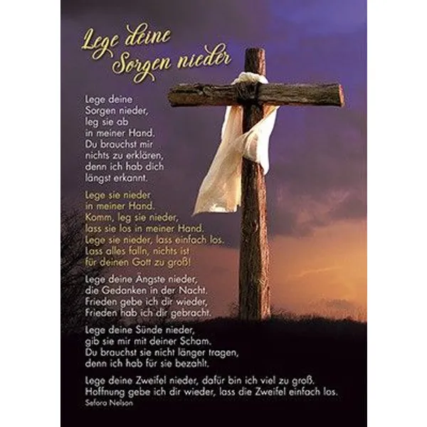 Produktbild des Artikels Postkarten: Lege deine Sorgen nieder, 4 Stück (Schreibwaren)
