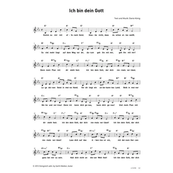 Produktbild des Artikels Ich bin dein Gott (Noten - Download)