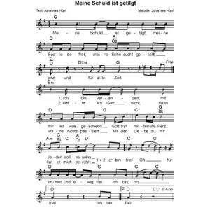 Produktbild des Artikels Meine Schuld ist getilgt (Noten - Download)