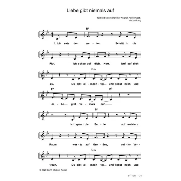 Produktbild des Artikels Liebe gibt niemals auf (Noten - Download)