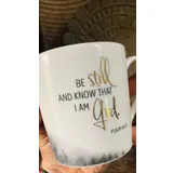 Stimmungsbild zu Tasse "Be still and know" - Golddekor