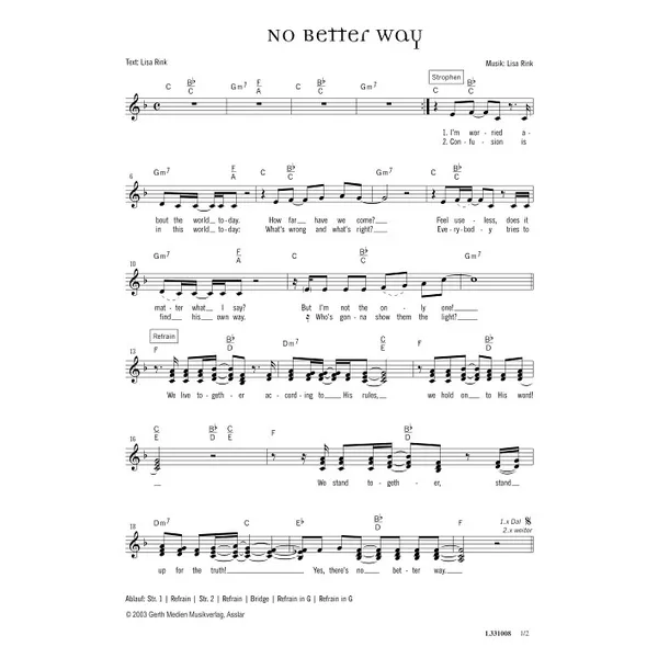 Produktbild des Artikels No Better Way (Noten - Download)