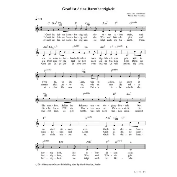 Produktbild des Artikels Groß ist deine Barmherzigkeit (Noten - Download)
