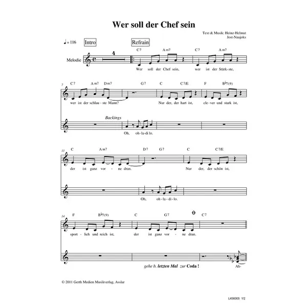 Produktbild des Artikels Wer soll der Chef sein (Noten - Download)