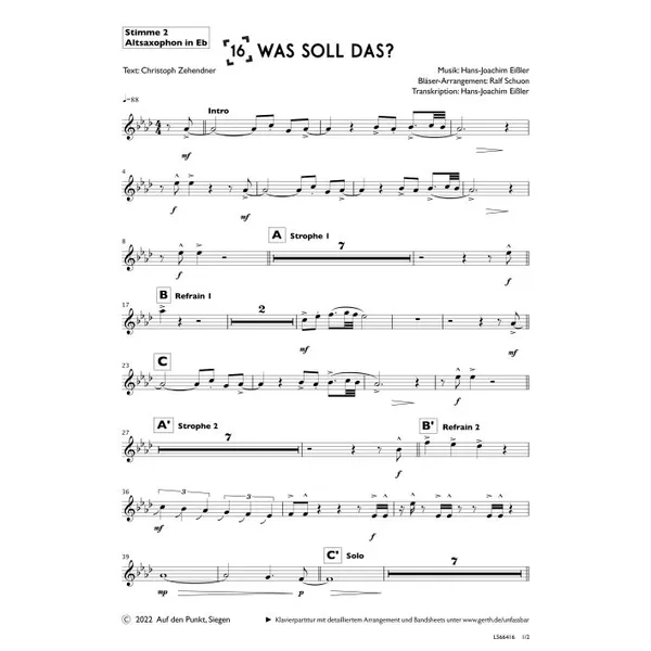 Produktbild des Artikels Was soll das? (Altsaxophon in Eb) (Noten - Download)